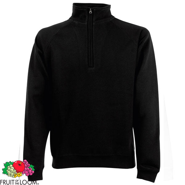 Fruit of the Loom Premium Zip Neck Workwear Sweatshirt - Comfortable Cadet Collar