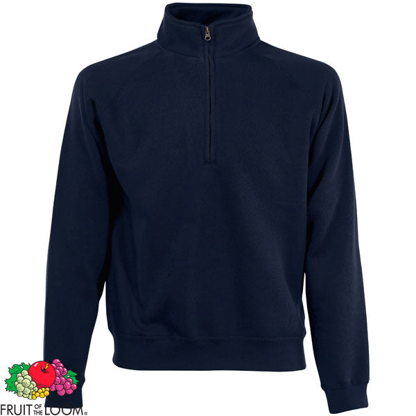 Fruit of the Loom Premium Zip Neck Workwear Sweatshirt - Comfortable Cadet Collar