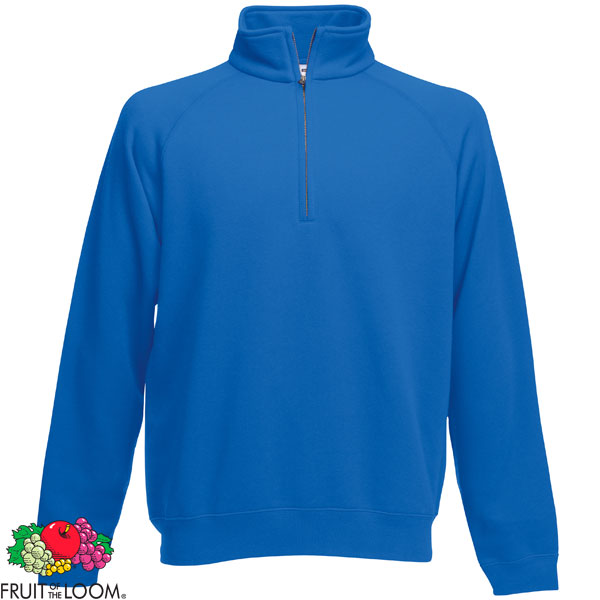 Fruit of the Loom Premium Zip Neck Workwear Sweatshirt - Comfortable Cadet Collar