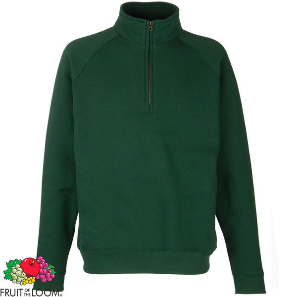Fruit of the Loom Premium Zip Neck Workwear Sweatshirt - Comfortable Cadet Collar