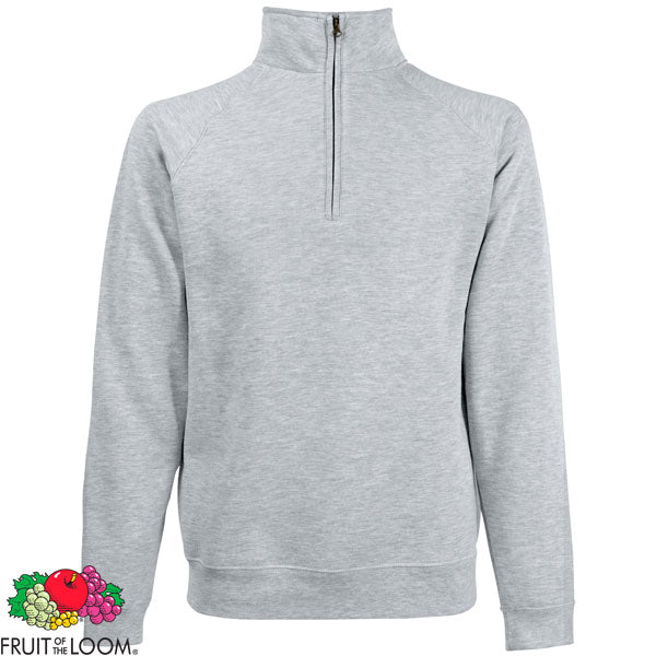 Fruit of the Loom Premium Zip Neck Workwear Sweatshirt - Comfortable Cadet Collar
