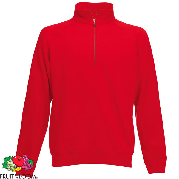 Fruit of the Loom Premium Zip Neck Workwear Sweatshirt - Comfortable Cadet Collar