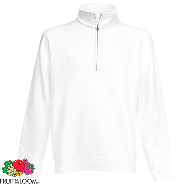 Fruit of the Loom Premium Zip Neck Workwear Sweatshirt - Comfortable Cadet Collar