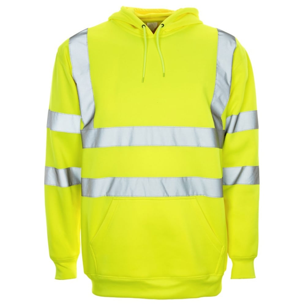 Supertouch Yellow High Visibility Hooded Sweatshirt