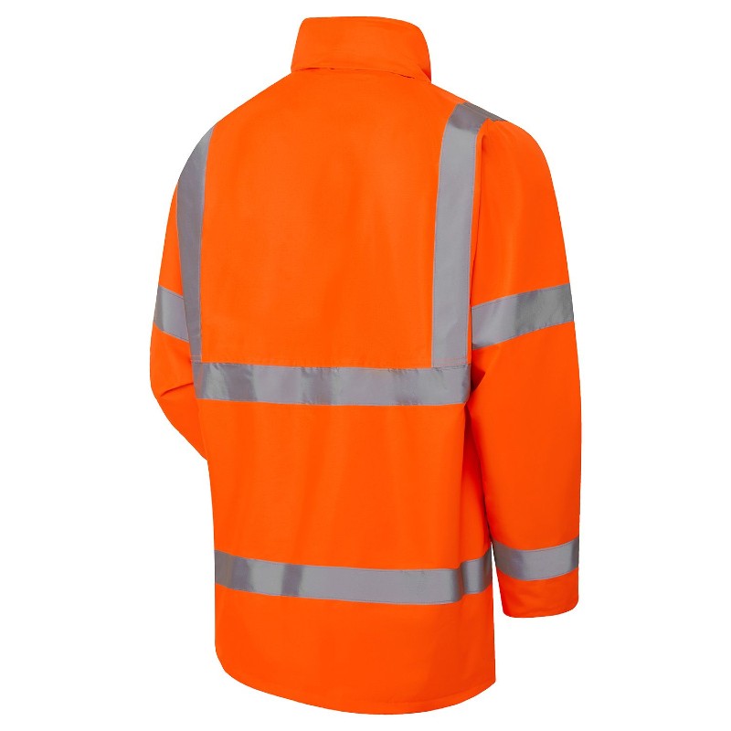 Supertouch Orange Hi-Vis Fleece Lined Waterproof Padded Parka Jacket