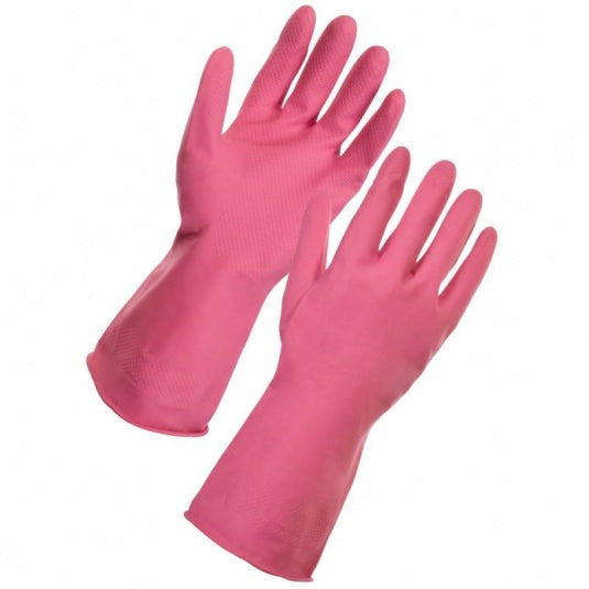 Supertouch Durable Household Washing-Up Rubber Gloves with Enhanced Grip & Comfort