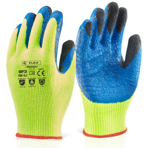 Beeswift Yellow Thermo-Star Latex Coated Thermal Work Gloves for Cold Protection