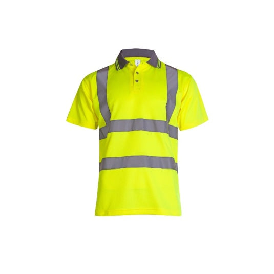 Uneek UC808 Hi-Vis Short Sleeve Railway Polo Shirt Orange Safety Workwear